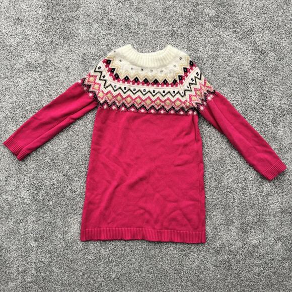Gymboree Sweater Dress Girls 10 Fair Isle Yoke Winter Nordic Scandinavian Cozy - Picture 1 of 7